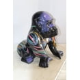 thumbnail image 3 of Nifao Fiberglass Gorilla Statue Colored with Dripping paint – Home Decor Sculpture, 14"L x 15"W x 17"H, 3 of 12