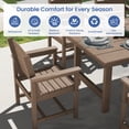 thumbnail image 6 of KINGYES All Weather Outdoor Dining Chairs Set of 4, HDPE Oversized Patio Chairs, Brown, 6 of 9