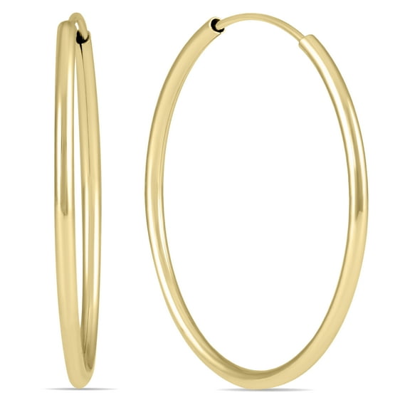 SZUL Women's 25MM Endless Hoop Earring 14k Yellow Gold