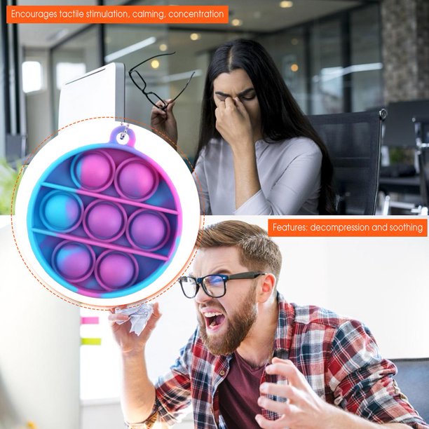 Silicona Push Bubble Ronda Llavero Puzzle Juguetes Autismo Stress Reliever (H) Likrtyny Para estrenar