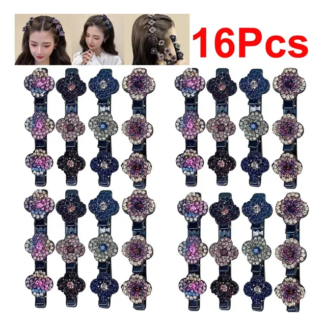 16pcs De Cabello Tranquilo De Piedra De Cristal Brillante