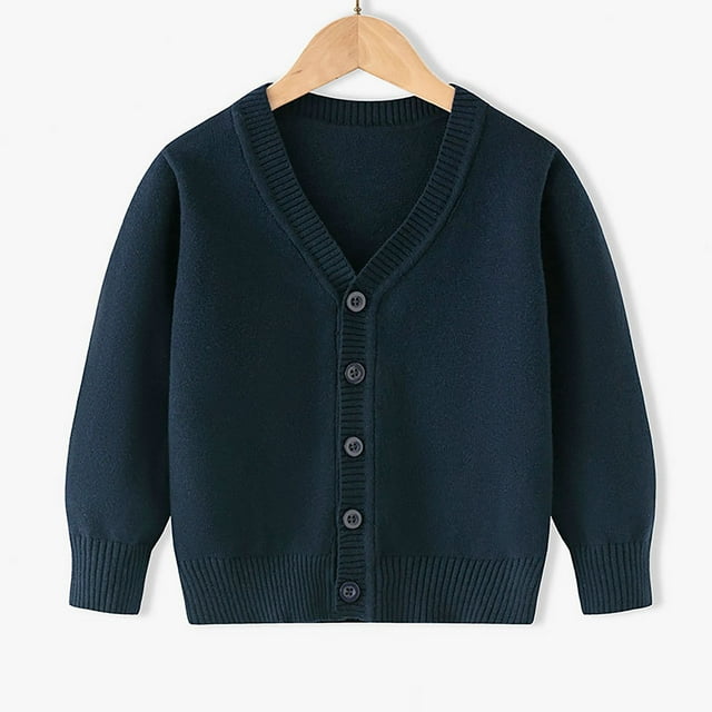 Cowsor Little Girl Knit Cardigan Sweater - Toddler Button Down School Uniforms Cardigan