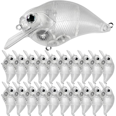 10pcs/20pcs Fishing Blanks Lures Kit Fishing Topwater Unpainted Swimbait Unpainted Crankbaits Hard Baits DIY Lure for Bass Salmon Trout Saltwater and Freshwater