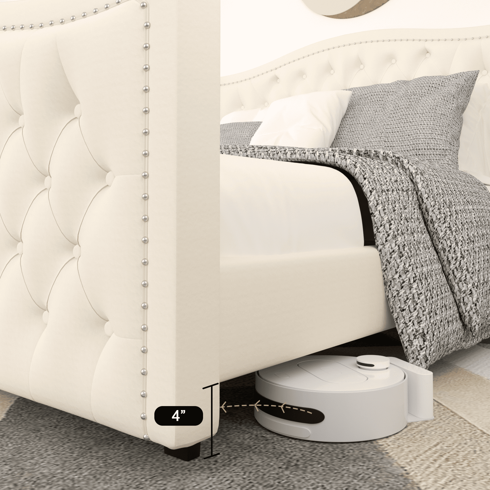 Nathaniel Home Jennifer King Beds, Velvet Upholstered Tufted Nathaniel Home Jennifer King Beds, Velvet Upholstered Tufted