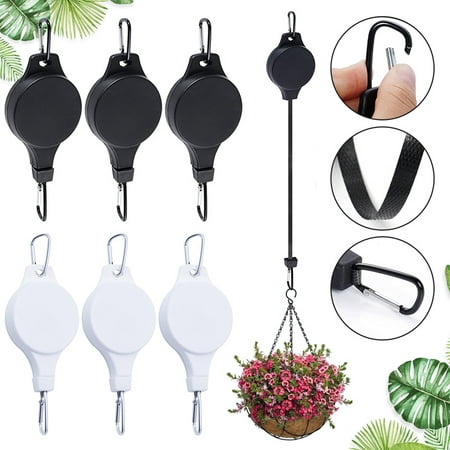 

2-Piece Flower Pot Hooks Easy to Hang Creative Sturdy Novelty Space-saving Hanging Basket Storage Traceless Telescopic Design Flowerpot Hooks for Home Supplies