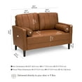 thumbnail image 5 of Bush Home Max 54W Loveseat in Buffed Camel Vegan Leather, 5 of 5