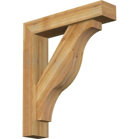 

Ekena Millwork 6 W x 28 D x 32 H Funston Block Rough Sawn Bracket w/ Offset Brace Western Red Cedar