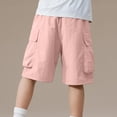 thumbnail image 6 of ITSAME Boys Cargo Shorts, Elastic Waist with Pockets Quick-Dry Summer Fashion Casual Shorts Pink Size 4-5, 6 of 8