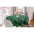 thumbnail image 1 of Abstract Round Tablecloth, Dotted Pattern with Green Tones Geometric Illustration Modern Art, Circle Table Cloth Cover for Dining Room Kitchen Decor, 60", Apple Green Pale Green, by Ambesonne, 1 of 2