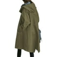 thumbnail image 1 of Women Windbreaker Jacket Casual Loose Button Pockets Hooded Windproof Waterproof For Outdoor Hiking, 1 of 4