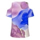 thumbnail image 3 of Camisas de Manga Corta para las Mujeres Blusa de Cuello Redondo de Impresión Casual, Top de Algodón de Imitación Ligero para el Hogar, el Uso Diario Y las Cuatro Estaciones, 3 of 5