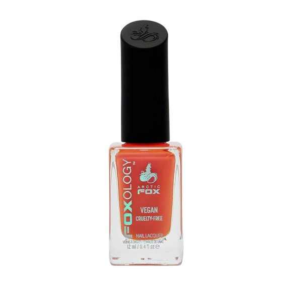 Foxology Vegan And Cruelty Free Nail Polish Lacquer 15 Free Quick Drying Formula Long Lasting Chip Resistant Made In Usa By Arctic Fox - Sunset Orange