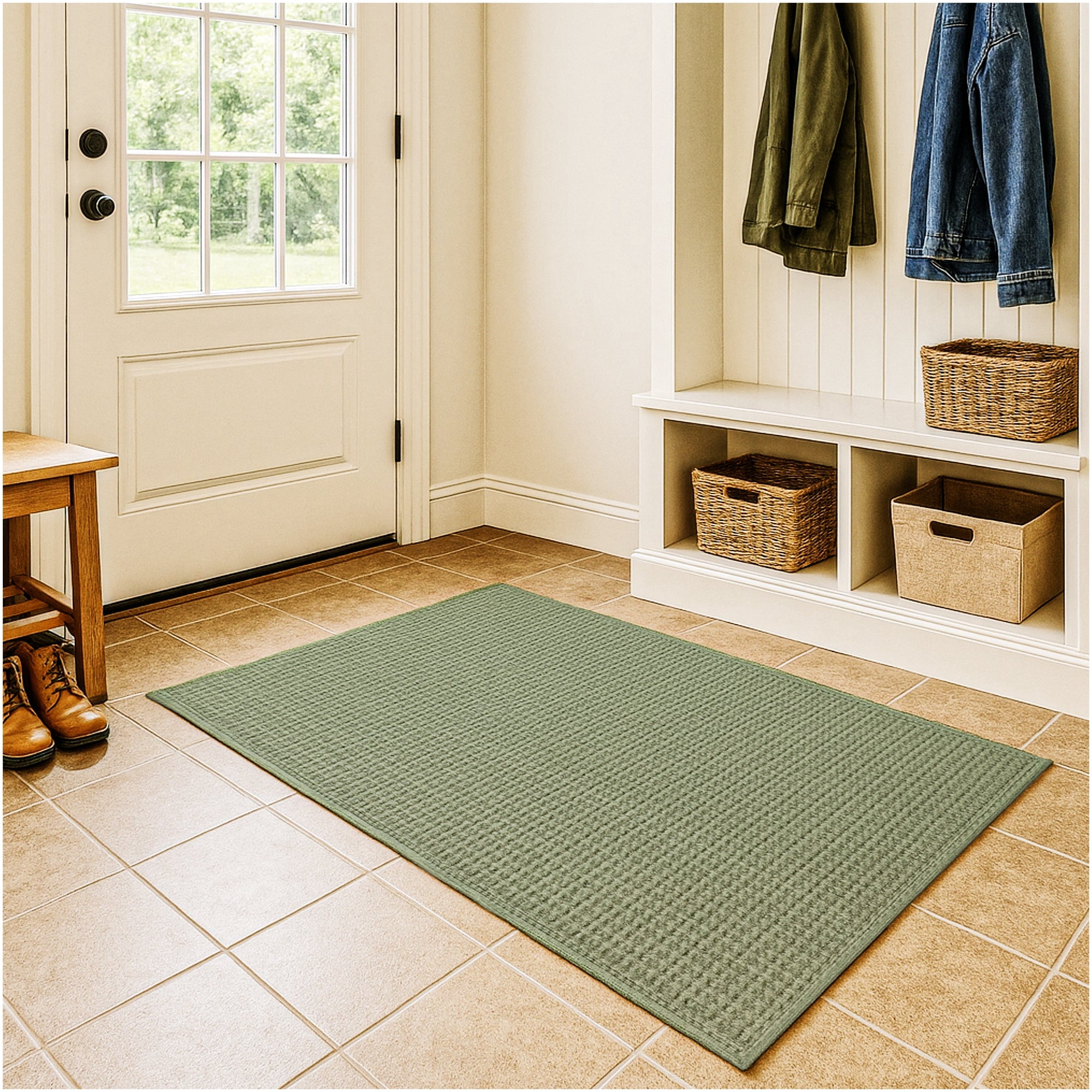 Koeckritz Rugs Interlace Indoor/Outdoor Olive Area Rug, 2' x 8'