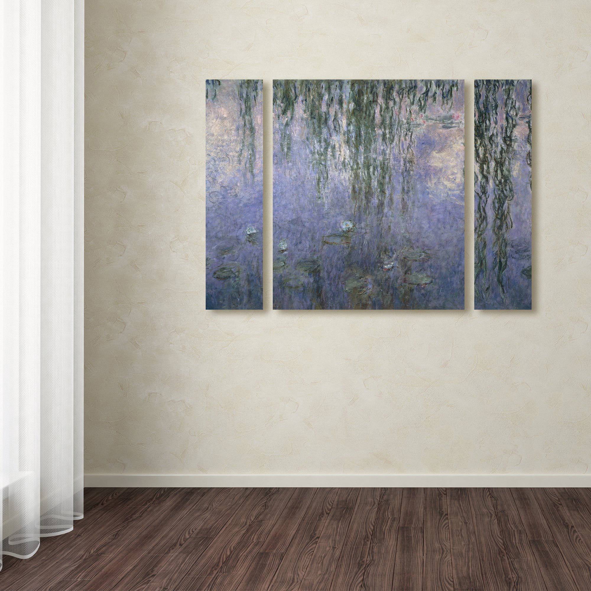 Trademark Fine Art ''Water Lilies III 1840-1926'' by Claude Monet 30" x 41" Multi Panel Art Set Large (886511916449)