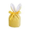 thumbnail image 2 of Dengjunhu 5Pcs Easter Gifts Bags Easter Bunny Ear Drawstring Candy Bags Easter Treat Bags Velvet Goodie Bags for Easter Party Favors, 2 of 8