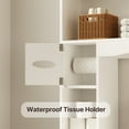 thumbnail image 3 of Lofka 66''H Over Toilet Bathroom Organizer with 6 Open Shelves & Waterproof Tissue Holder , White, 3 of 11