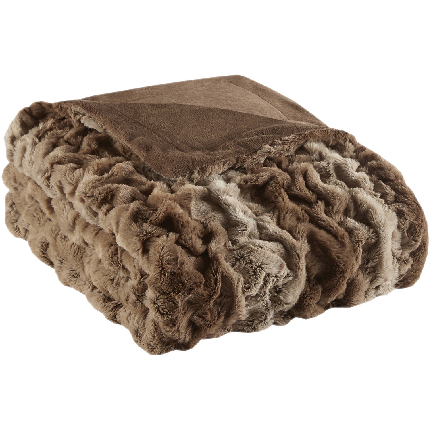 Home Essence Ruched Fur Throw - Walmart.com