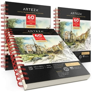 Arteza Spiral Hard Cover Black Paper Sketchbook 5.5x8.5, 200