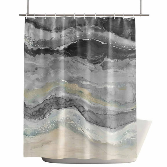 Shower Curtains for Bathroom-72"x72",Abstract Ocean Seaside Ombre Art Waterproof Bath Curtain Grommet Shower Curtain Set with Hooks,Coastal Beach Sea Wave Washable Bath Accessories