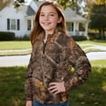thumbnail image 3 of Uorisanigo Girls Half Zip Cropped Pullover Sweatshirt Oversized Sweatshirts Hunting Tree Camo Forest Long Sleeve Athletic Tops Fall Fashion Outfits Clothes Kids Hoodies Size 5-6, 3 of 7