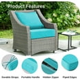 thumbnail image 5 of Outdoor Cushions for Patio Furniture,Outdoor Seat Cushion Set 24 x 24 x 4 Inch,Waterproof & Fade Resistant Outdoor Chair Cushions,Deep Patio Chair Cushion with Removable Cover,Teal, 5 of 15