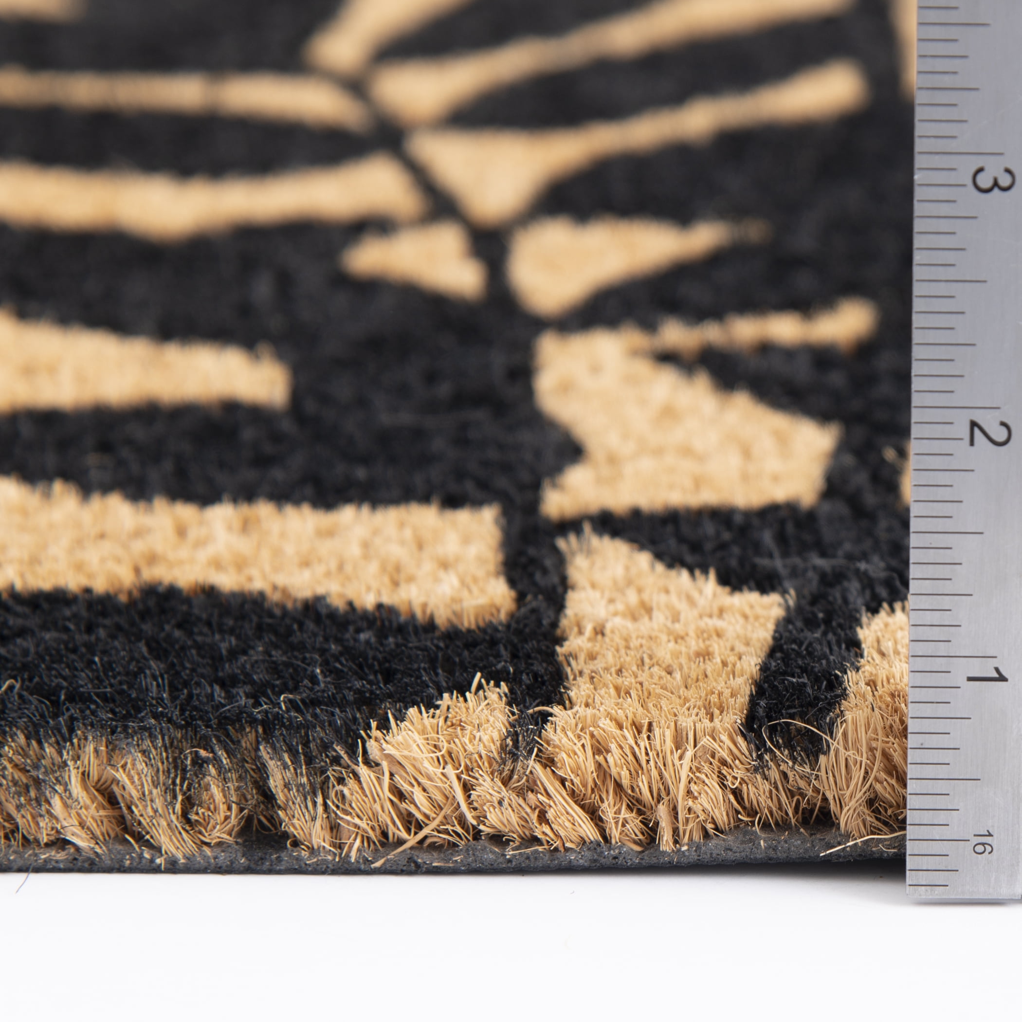 Leaf Coir Doormat, Black, 18"x30"