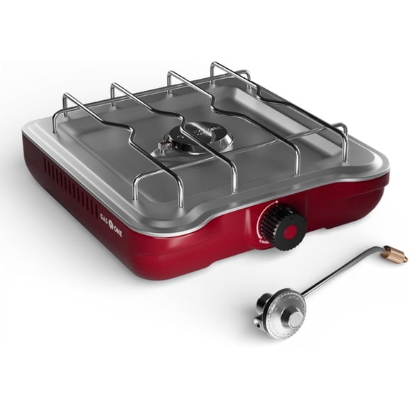 GasOne Single Propane Burner Camp Stove – 10,000BTU Portable Stove Propane Grill with Removable Cooking Grid – Large Easy to Use Knob – Carry Case Included