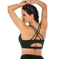 thumbnail image 5 of Womens Meduim Impact Sports Bras Criss Cross Back Sexy Running Bra Workout Running Crop Tops Longline Yoga Bra, 5 of 7
