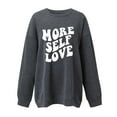 thumbnail image 6 of Fesfesfes Women Flannel Shirt Letter Print Loose Roundneck Long-Sleeved Fleece Oversized Sweatshirt Pullover Clearance Under $10, 6 of 9