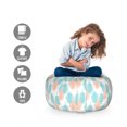 thumbnail image 2 of Tropical Storage Toy Bag Chair, Exotic Palm Leaves Pattern with Pale Tones Hawaiian Foliage Design, Stuffed Animal Organizer Washable Bag, Small Size, Pale Blue Salmon, by Ambesonne, 2 of 3