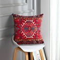 thumbnail image 3 of Throw Pillow Covers Geometric Kilim Moroccan Home Decor Set of 4 Oriental Ikat Pillow Cases Living Room Decorative 16 x 16 Inches Cushion Couch Sofa Pillowcases Colorful Red Tribal, 3 of 6