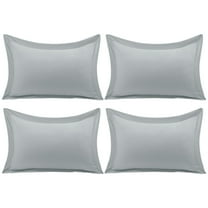 Unique Bargains 4-Pack Envelope Closure Pillow Sham No Zipper King Light Grey