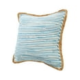 thumbnail image 3 of Ox Bay Ringo 20" x 20" Blue/White Jute Bordered Striped Cotton Adult Decorative Throw Pillow Cover, 3 of 9