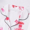 thumbnail image 5 of VNKIDY Women's Pajamas Lobster Print 2 Piece Pajama Set Short Sleeve Button Front Lapel Top Elastic Waisted Shorts Loungewear Set For Home Relaxation Lovely Pjs, 5 of 7