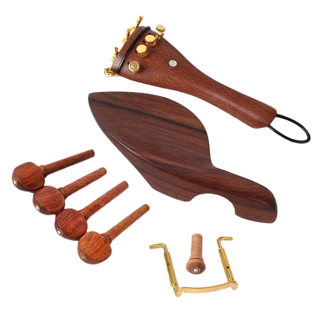 Set de Rosewood 4/4 Violin Parts Chinrest Clavijas de Afinación Tailpiece Sunnimix Violin Rosewood Parts