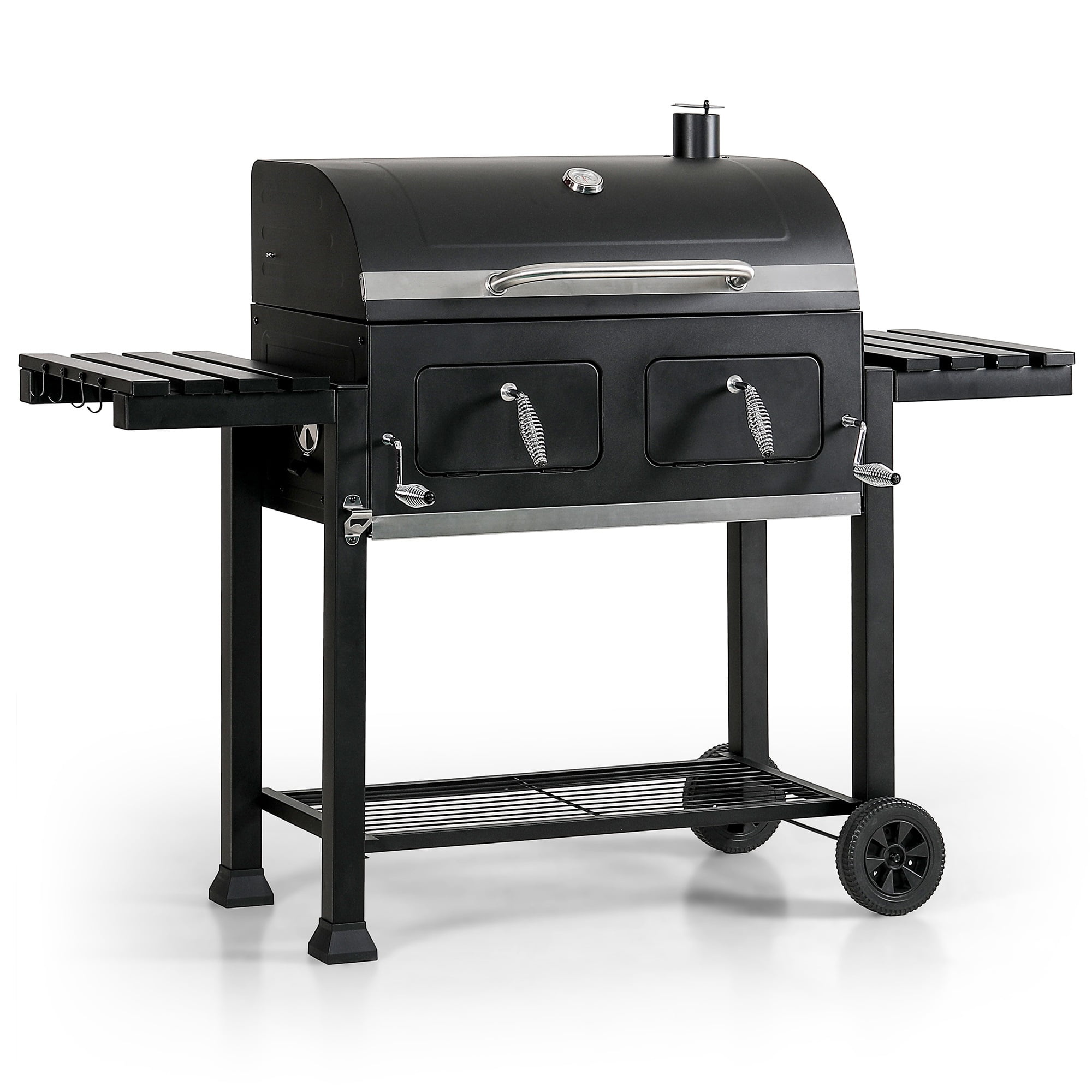 Festnight Barbecue américain Smoker fumoir Double Compartiment Grill 