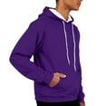 thumbnail image 7 of Men's Hoodies Sherpa Fleece Lined Sweatshirt Winter Casual Warm Drawstring Plain Hooded Pullover Sweater (S, Purple #A), 7 of 7