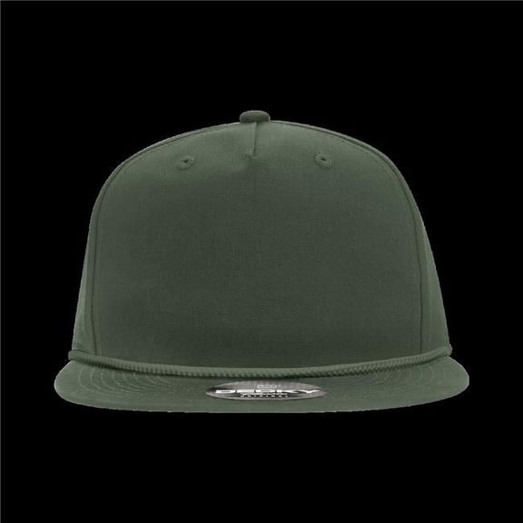 Decky 6042-1OLV 5 Panel High Profile Relaxed Cotton Blend Rope Hat - Olive