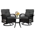 thumbnail image 4 of SHGJ&SOFT 3 Piece Patio Furniture Set, 2 Outdoor Swivel Rocking Chairs with Side Table, Thick Cushions Wicker Glider Chairs, All-Weather Brown Rattan Bistro Set for Porch, Deck, Pool, 4 of 11