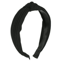 Unique Bargains Textured Cotton Knot Headband Soft Hairband for Women 1.3 Inch Wide Black
