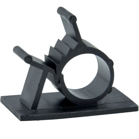 JacobsParts V1 Adhesive Cable Management Clips, 0.6 Inch Adjustable Clamp, Black (25 Pack)