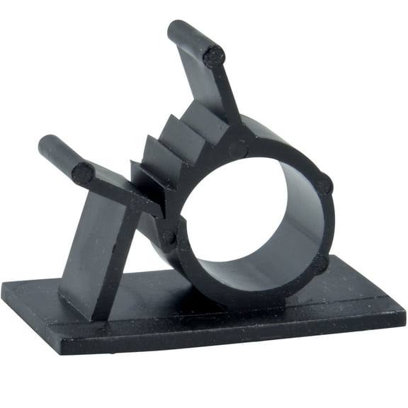 JacobsParts V1 Adhesive Cable Management Clips, 0.6 Inch Adjustable Clamp, Black (25 Pack)