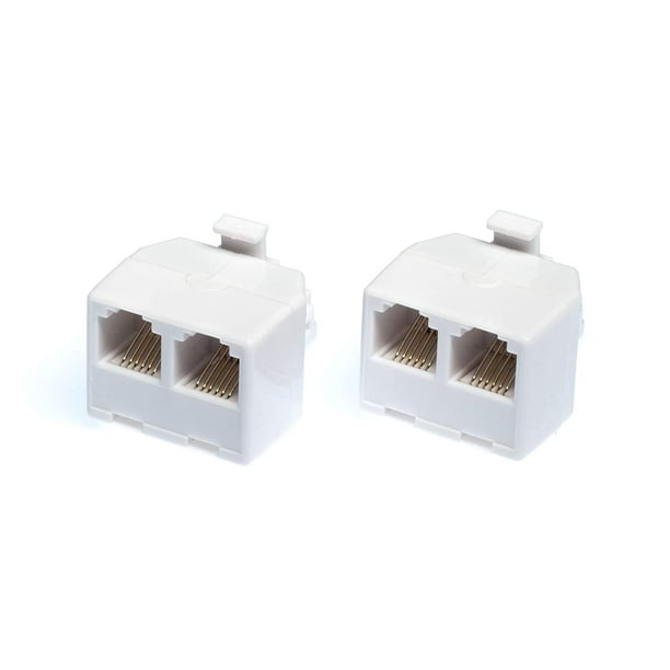 Duplex Jack Phone Wall Adapter 2Way Phone Splitter (Line 1&2, Line 1