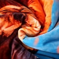 thumbnail image 6 of HAOK Fleece Bed Blanket Queen Size 85" x 93", 3-Ply Heavy Thick Winter Blanket 8lb, Floral Printed Yellow Blue & Orange, 6 of 8