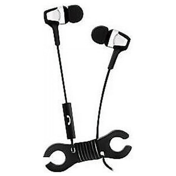 Maxell 199818 Flat Cable Earphones, Black & White