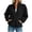 Black, variant on Jaunzuar Sweatshirt for Women Corduroy Long Sleeve Quarter Zip Pullover Stand Collar Loose Casual Tops with Pockets L