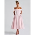 thumbnail image 4 of Women'S Off the Shoulder Cocktail Maxi Dress Sleeveless Casual A Line Elegant Flowy Formal Dresses Pink S, 4 of 9