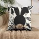 thumbnail image 1 of Xihbxyly Funda de Almohada de Pascua, Hermoso Diseño de Hojas de Eucalipto, Adorable Motivo de Conejo, Tela de Lino Suave y Duradera, Decoración para Sofá Cama, Regalo Único, Lavable a Máquina., 1 of 6