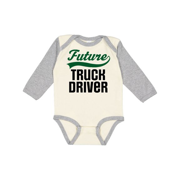 Inktastic Future Truck Driver Boys Long Sleeve Baby Bodysuit