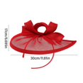 thumbnail image 3 of Fashion Wedding Headgear Hat Soft Fabric Party Headpieces Party Hairpiece Cosplay Suitable for Women rose Red, 3 of 4